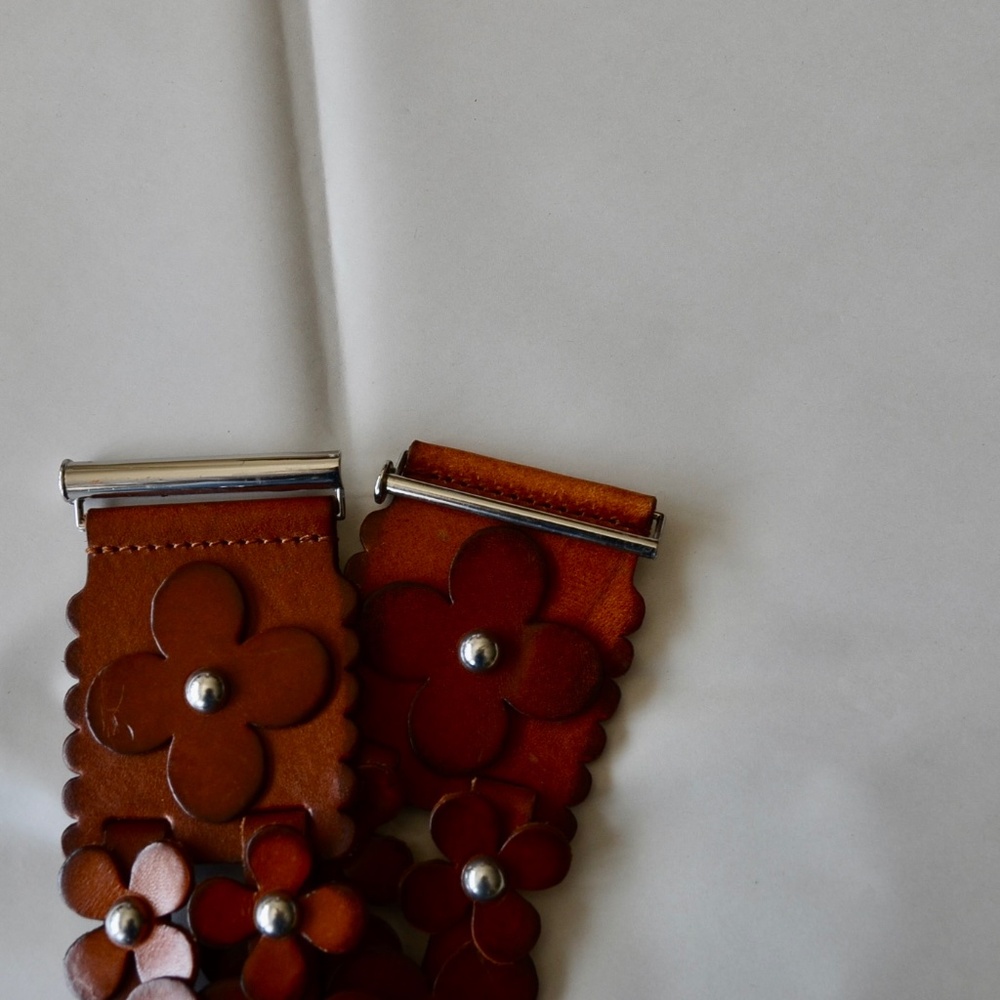 Leather Flower Belt